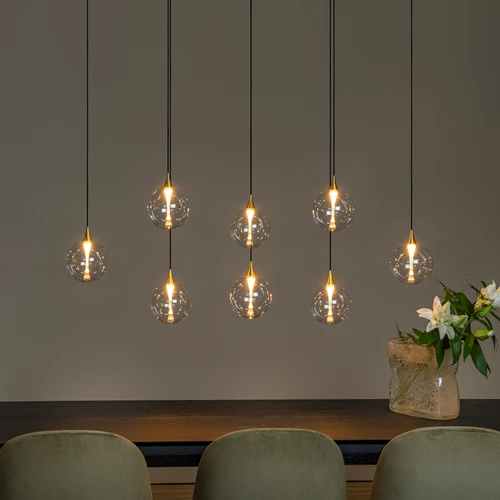 Lucide GISELA - Hanglamp - LED Dimb. - 8x3,9W 2700K - Transparant | Premium - sfeer 1